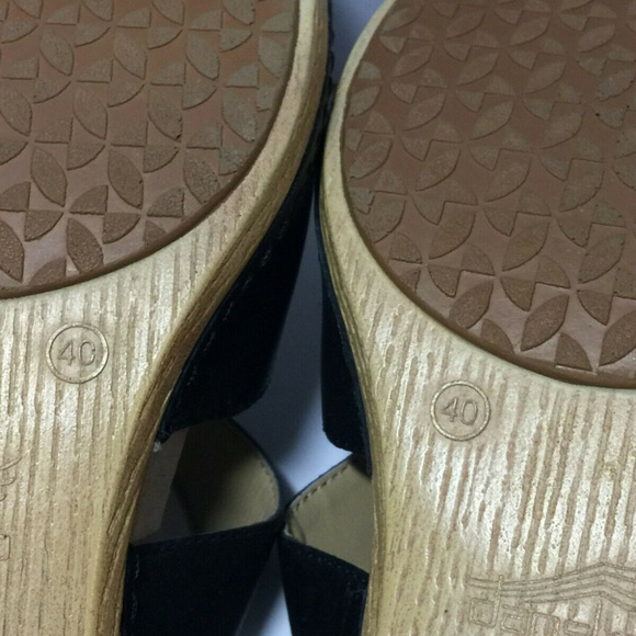 Dansko Sophie Black Leather Slide Slip On Sandal Adjustable Buckle 40 / 9.5-10 - Picture 2 of 8